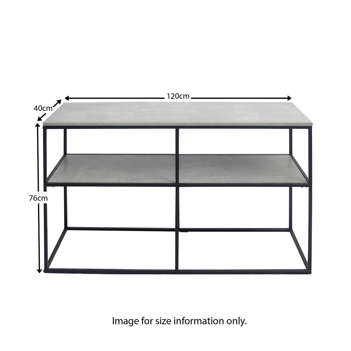 Marti Industrial Open TV Unit - Size Guide