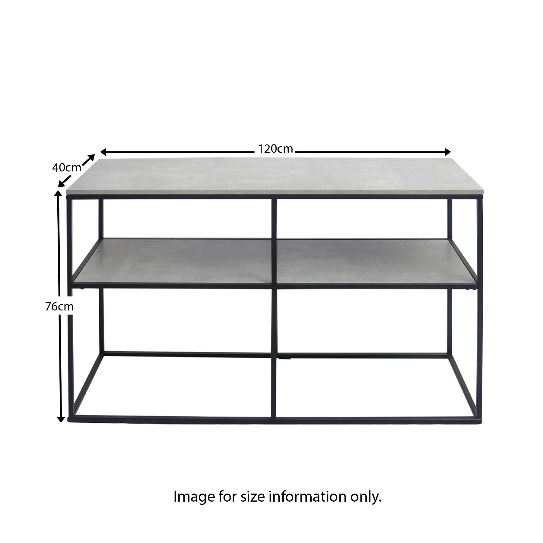 Marti Industrial Open TV Unit - Size Guide