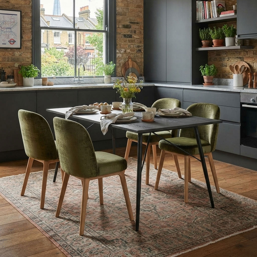 Taylor 160cm Black Rectangular Dining Table from Roseland Furniture