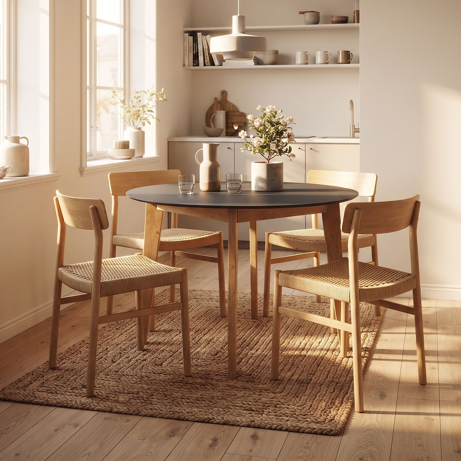 Remy Black 120cm Round Dining Table