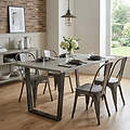 The Soho Grey Industrial Dining Table 140cm from Roseland Furniture