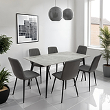 Geri-faux-leather-dining-chair-grey-set4 from Roseland Furniture