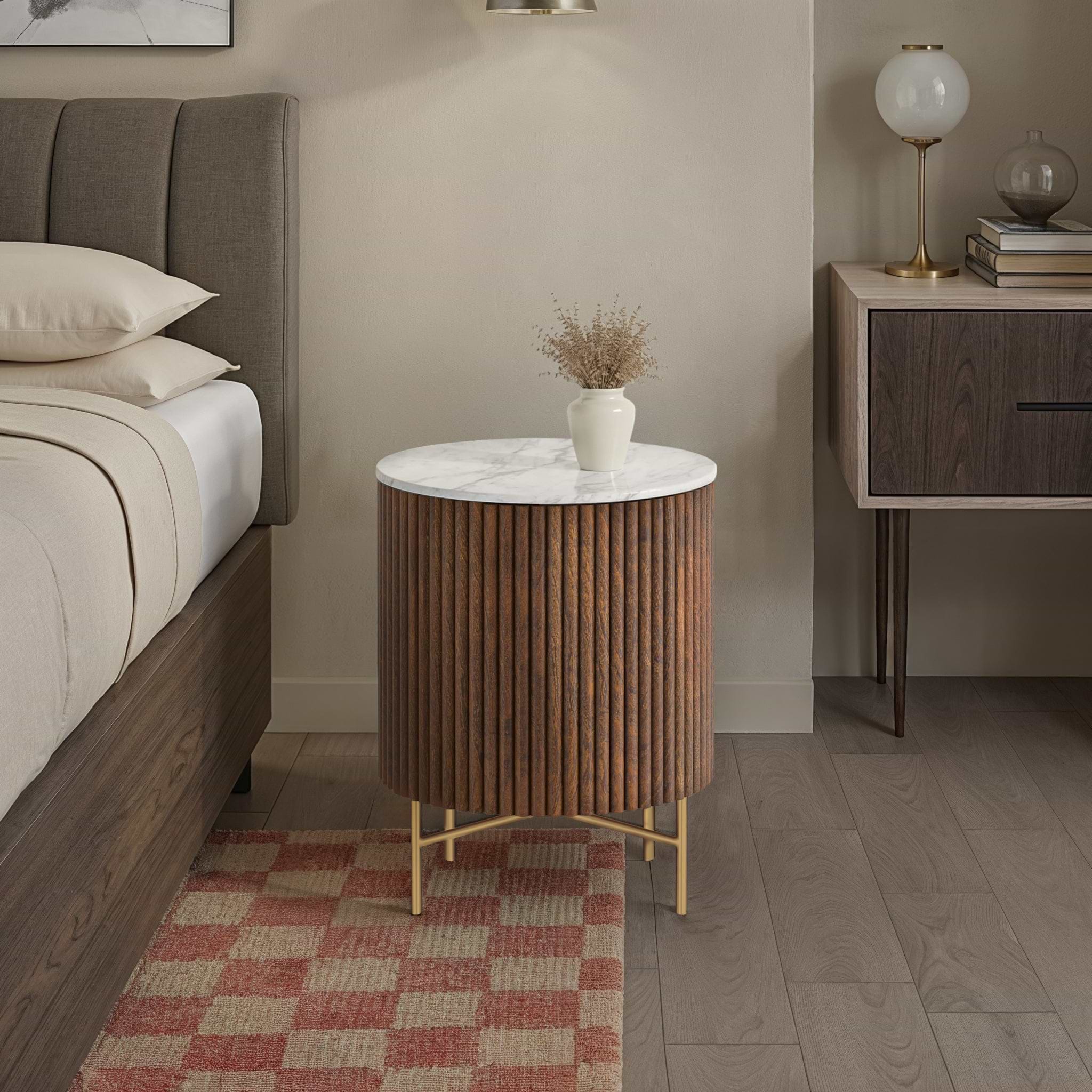 Milo walnut Bedside Table from Roseland Furniture