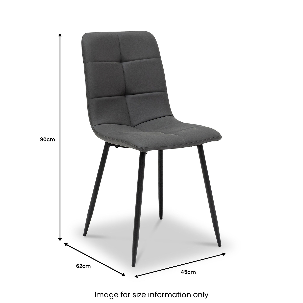 Courtney Charcoal Dining Chair dimensions