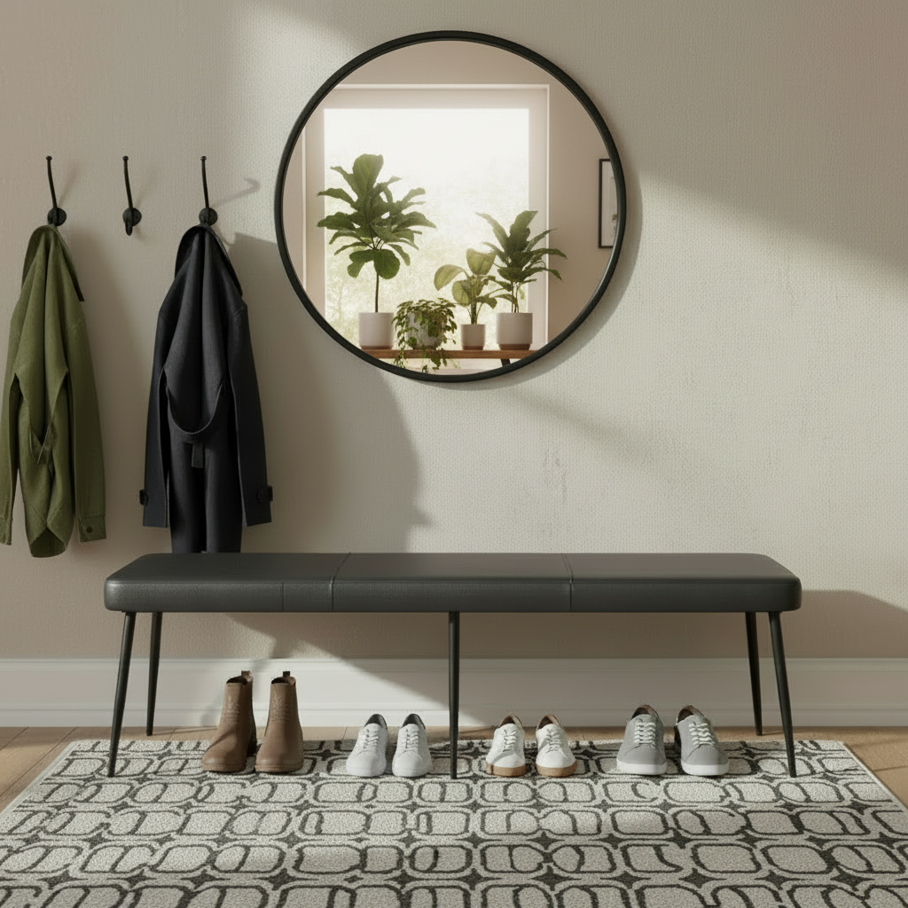 Riana Leather 160cm Bench from Roseland Furniture