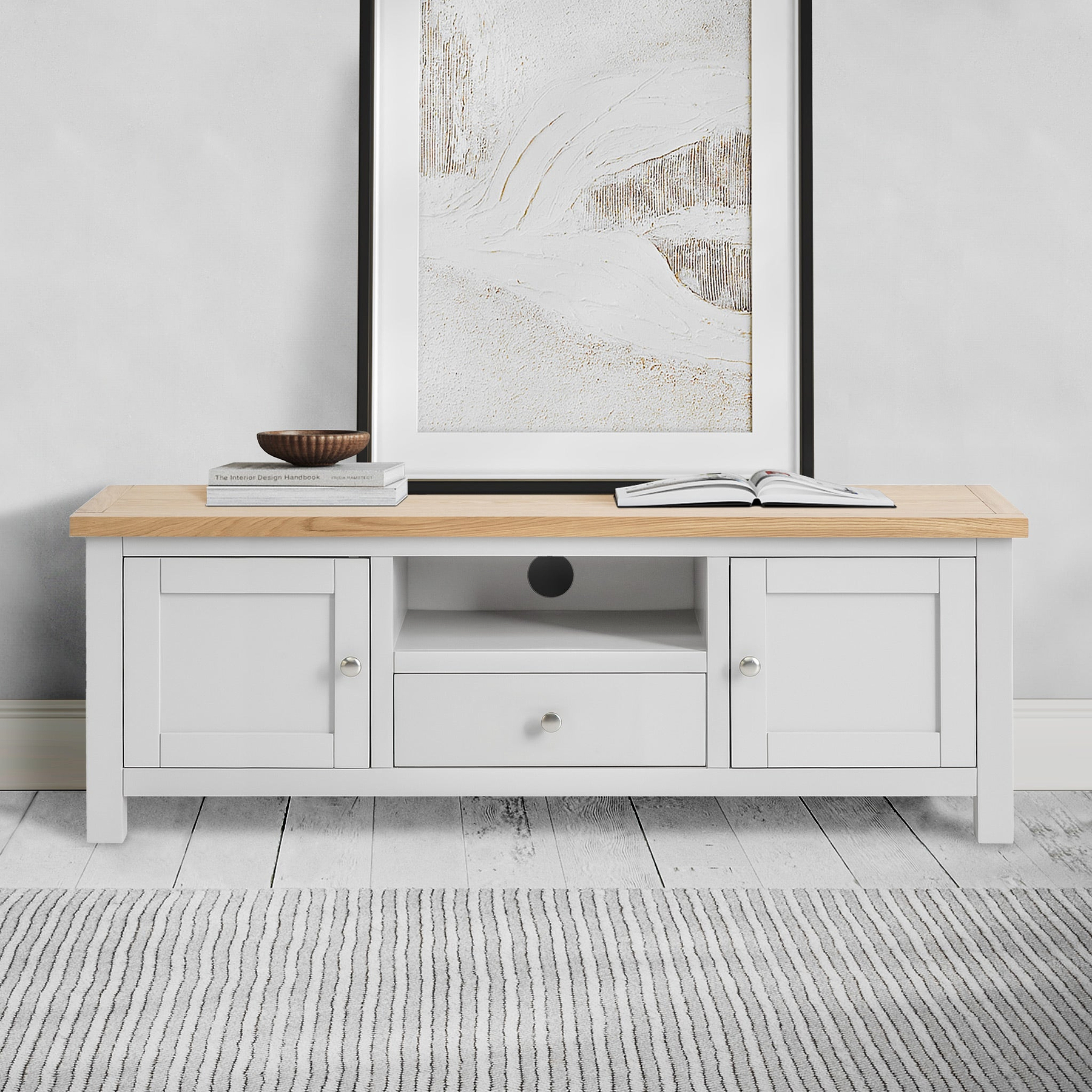 Farrow Grey 140cm Wide TV Stand from Roseland Furniture