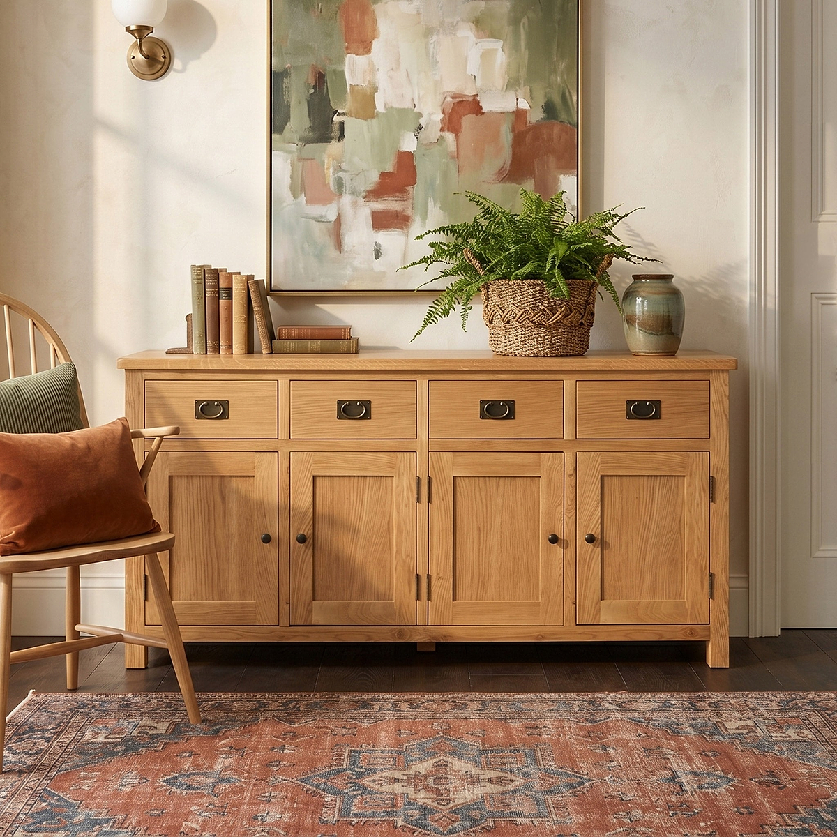 Surrey Oak Extra Large Sideboard from Roseland Furniture