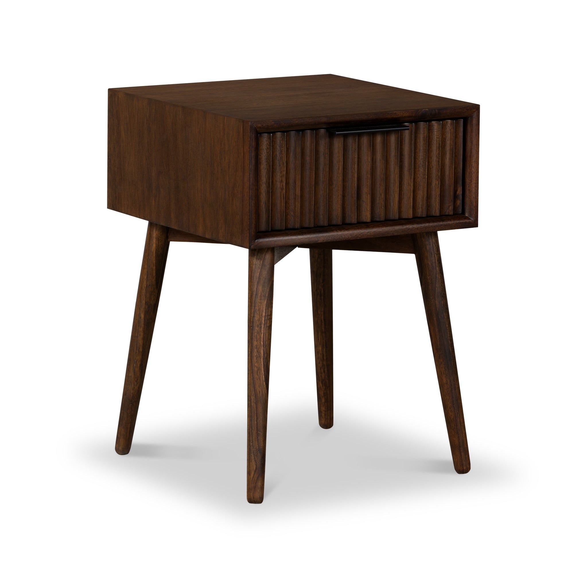 Oskar Walnut Stain 1 Drawer Side Table for Living Room | Roseland