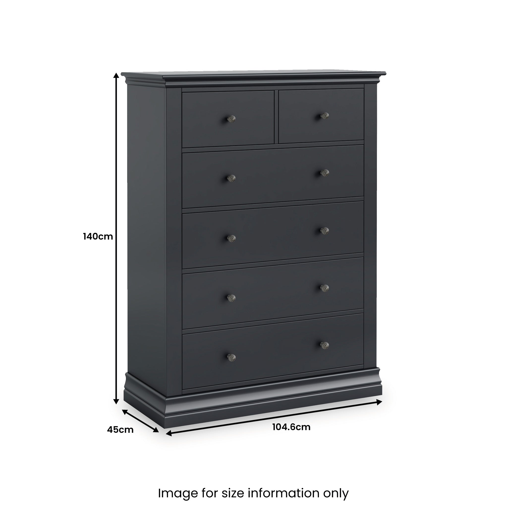 Porter 2 Over 4 Wide Chest | White or Grey Storage Drawers | Roseland