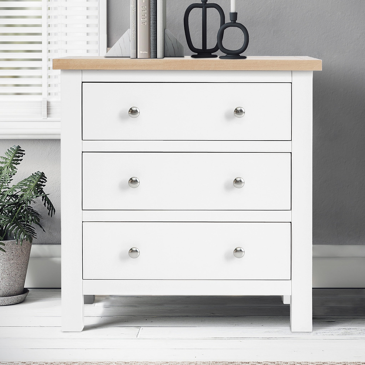 Farrow White Small 3 Drawer Chest from Roseland Furniture