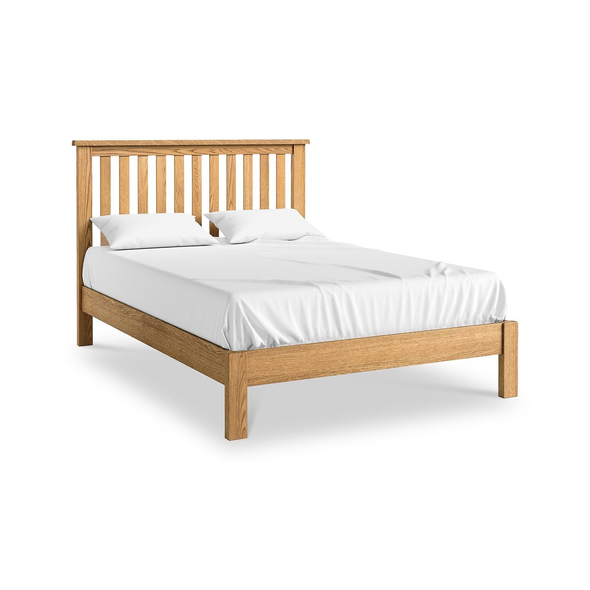 Lanner Oak Low Foot End Bed Frame Double from Roseland Furniture