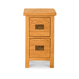 Lanner Oak Slim Bedside Table by Roseland Furniture