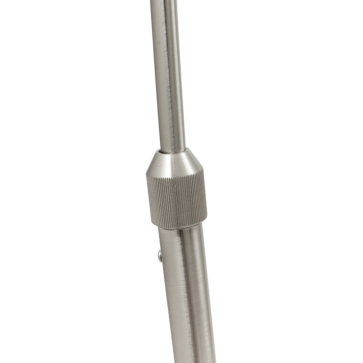 Feliciani Brushed Silver Metal and White Marble Floor Lamp