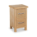 Newlyn Oak 2 Drawer Slim Bedside Table from Roseland Furniture