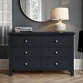 Cornish Black 6 Drawer Chest from Roseland Furniture
