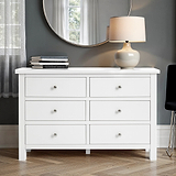 Cornish White 6 Drawer Chest from Roseland Furniture