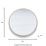 Natural Wood Round Wall Mirror from Roseland Furniture