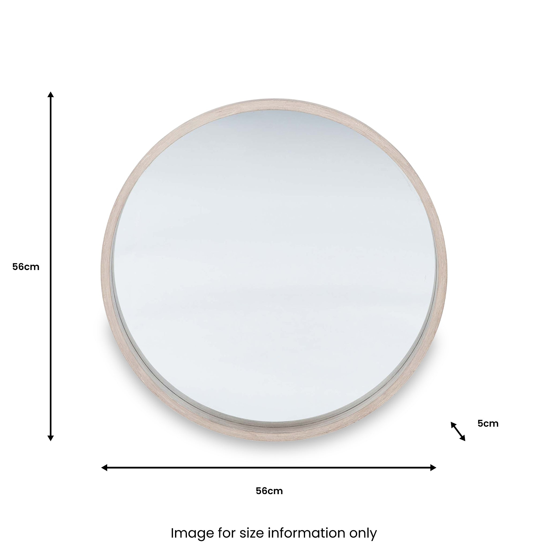 Natural Wood Round Wall Mirror from Roseland Furniture