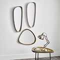 Natural Wood Veneer Teardrop Shaped Mirror