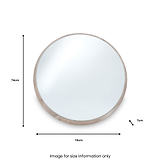 Natural Wood Veneer Round Wall Mirror from Roseland Furniture