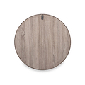 Natural Wood Veneer Round Wall Mirror
