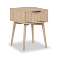 Jakob Oak 1 Drawer Grooved Side Table for bedroom