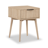 Jakob Oak 1 Drawer Grooved Side Table for bedroom