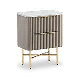 Amelie Fluted 2 Drawer Narrow Bedside from Roseland Furniture
