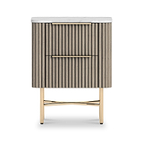 Amelie Fluted 2 Drawer Narrow Bedside from Roseland Furniture