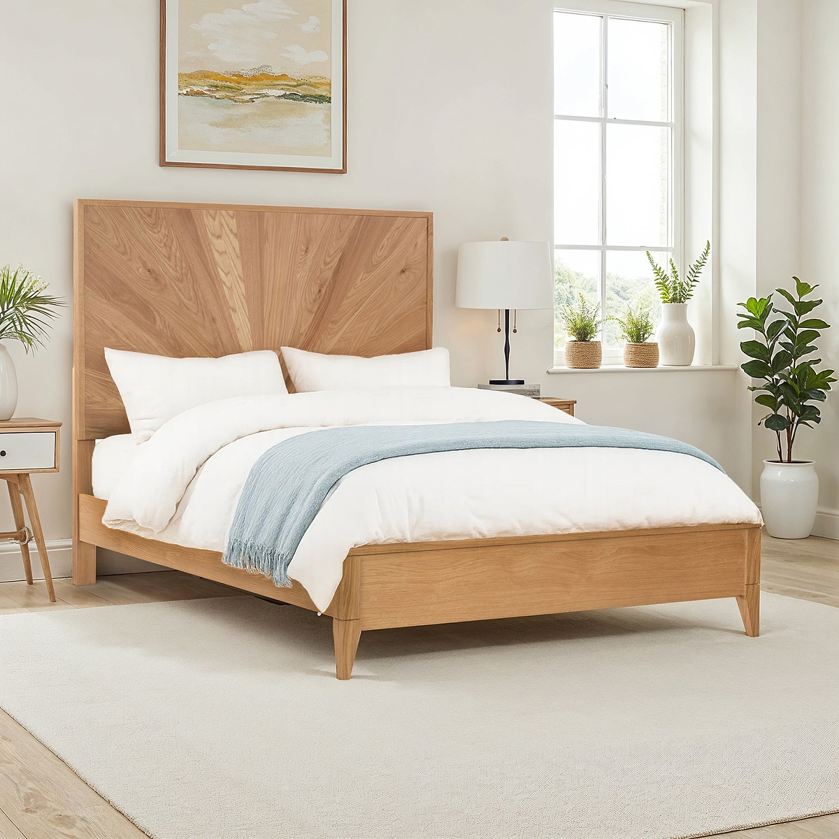 Sunburst Oak Bed Frame from Roseland Furniture
