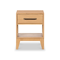 Sunburst Oak 1 Drawer Open Shelf Bedside Table from Roseland Furniture