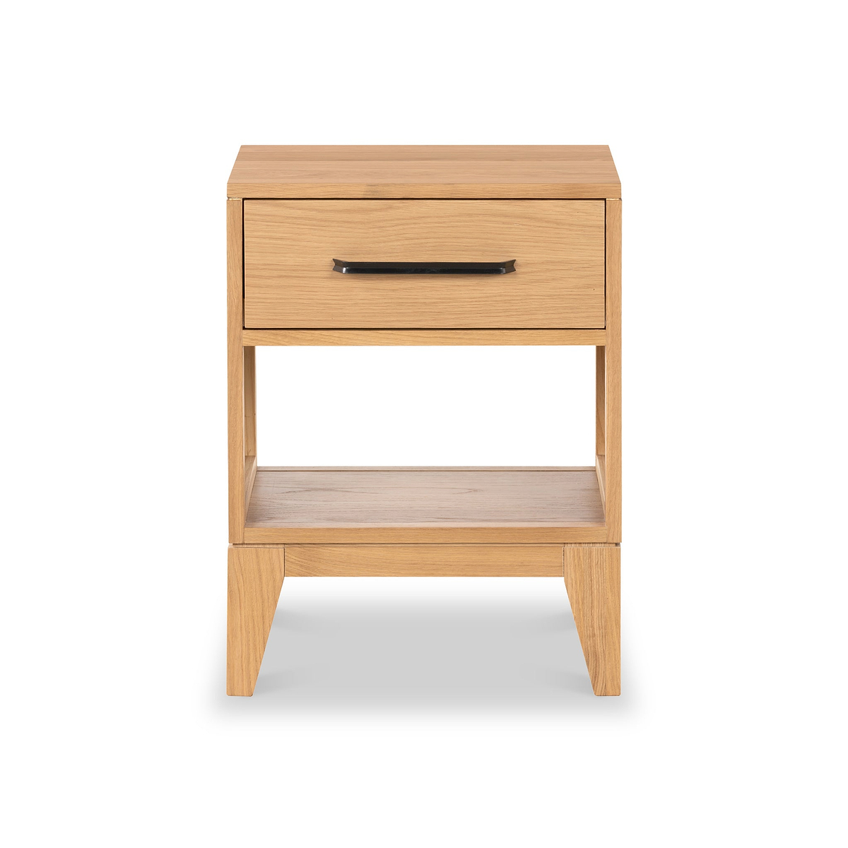 Sunburst Oak 1 Drawer Open Shelf Bedside Table from Roseland Furniture