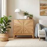 Sunburst Oak 2 Door Sideboard from Roseland Furniture