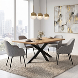 Sunburst Oak 150cm Rectangular Dining Table from Roseland Furniture