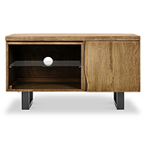 Isaac Oak 90cm Corner TV Stand from Roseland Furniture