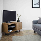 Isaac Oak 90cm Corner TV Stand from Roseland Furniture