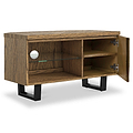 Isaac Oak 90cm Corner TV Stand from Roseland Furniture