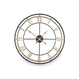 Antique Bronze & Gold Metal Round Wall Clock from Roseland Furniture