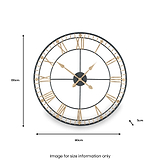 Antique Bronze & Gold Metal Round Wall Clock from Roseland Furniture