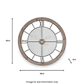 Natural Wood & Metal Round Wall Clock from Roseland Furniture