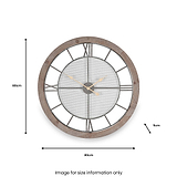 Natural Wood & Metal Round Wall Clock from Roseland Furniture