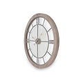 Natural Wood & Metal Round Wall Clock