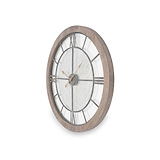 Natural Wood & Metal Round Wall Clock