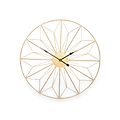 Antique Gold Metal Geo Design Round Wall Clock from Roseland Furniture