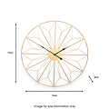 Antique Gold Metal Geo Design Round Wall Clock from Roseland Furniture