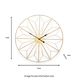 Antique Gold Metal Geo Design Round Wall Clock from Roseland Furniture