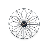 Black and Gold Metal Geo Design Round Wall Clock from Roseland Furniture