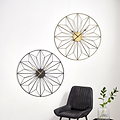 Black and Gold Metal Geo Design Round Wall Clock