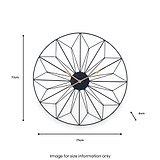 Black and Gold Metal Geo Design Round Wall Clock from Roseland Furniture