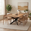 Sunburst Oak 240cm Rectangular Dining Table from Roseland Furniture